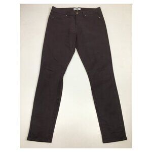 PAIGE Black Cherry Silk Wash VERDUGO ANKLE Faux Pockets Coated Denim Jeans